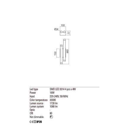 Redo 01-2033 - Applique a LED MADISON 4xLED/4W/230V oro