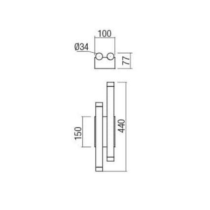 Redo 01-2033 - Applique a LED MADISON 4xLED/4W/230V oro