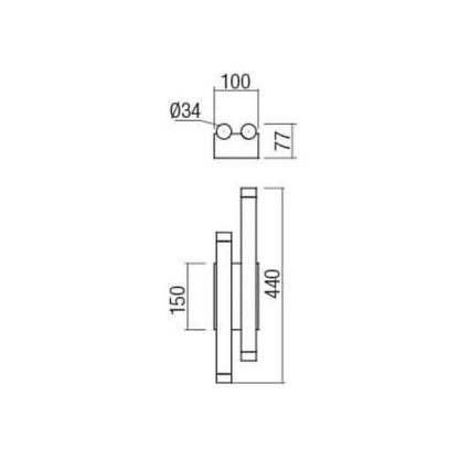 Redo 01-2034 - Applique a LED MADISON 4xLED/4W/230V rame