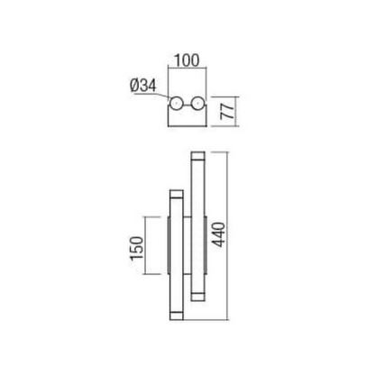 Redo 01-2035 - Applique a LED MADISON 4xLED/4W/230V nero