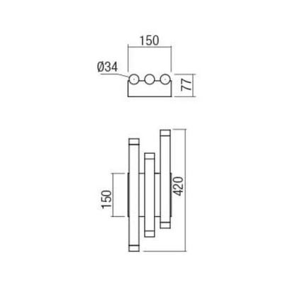 Redo 01-2036 - Applique a LED MADISON 6xLED/4W/230V oro