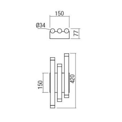 Redo 01-2037 - Applique a LED MADISON 6xLED/4W/230V rame