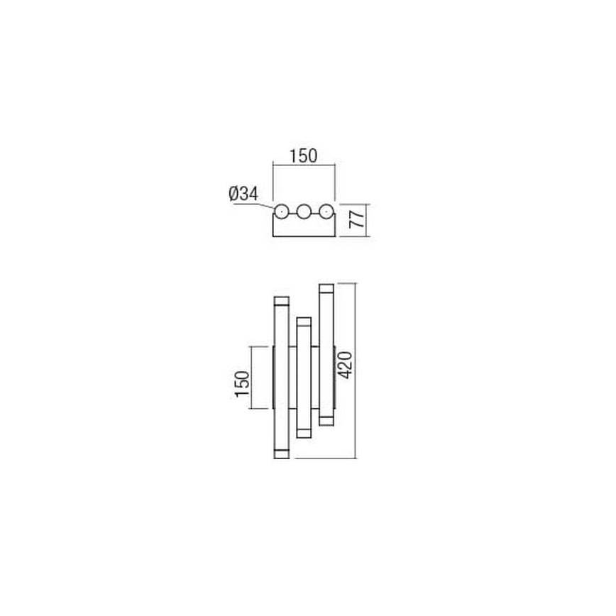 Redo 01-2037 - Applique a LED MADISON 6xLED/4W/230V rame