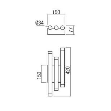 Redo 01-2038 - Applique a LED MADISON 6xLED/4W/230V nero