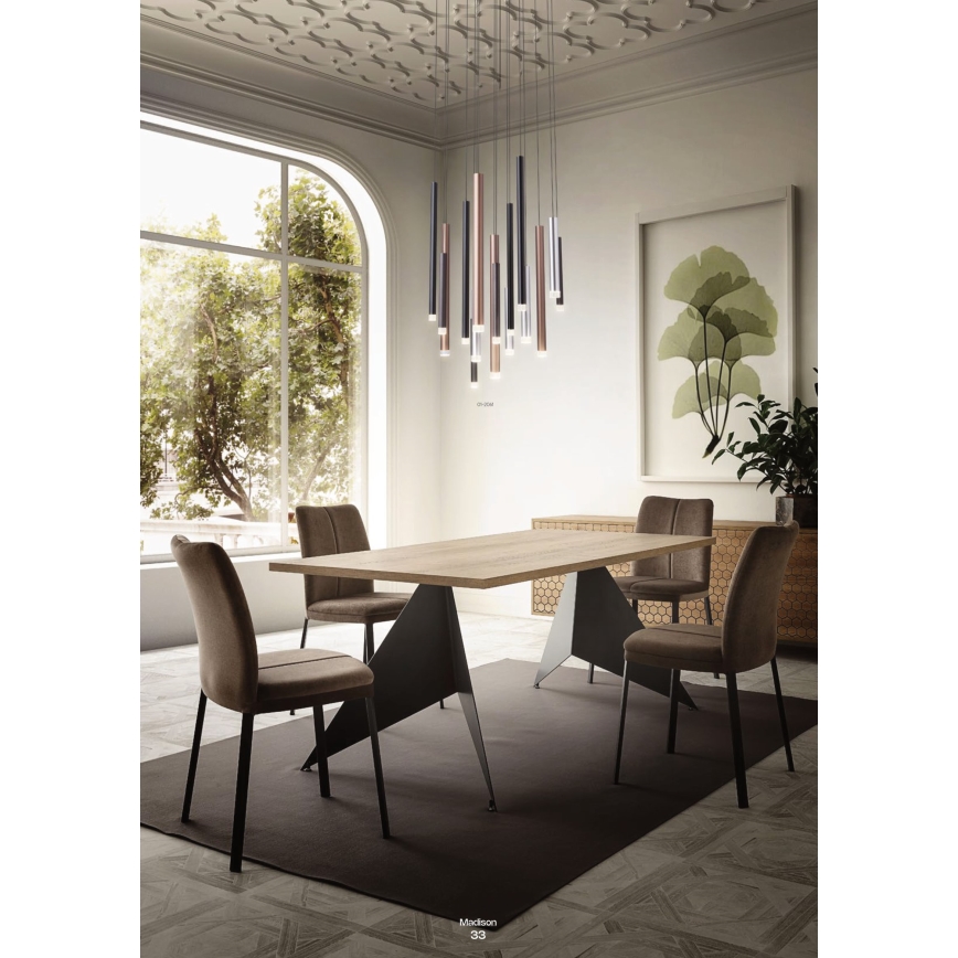 Redo 01-2046 - Lampadario LED a sospensione con filo MADISON 8xLED/4W/230V oro