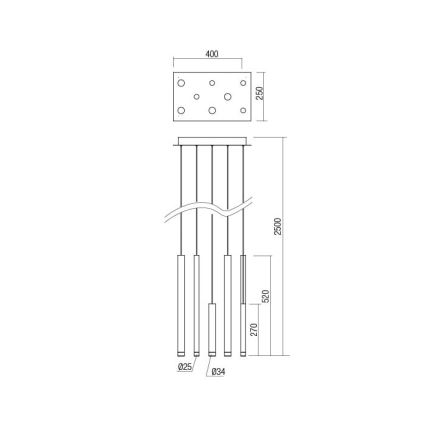 Redo 01-2046 - Lampadario LED a sospensione con filo MADISON 8xLED/4W/230V oro