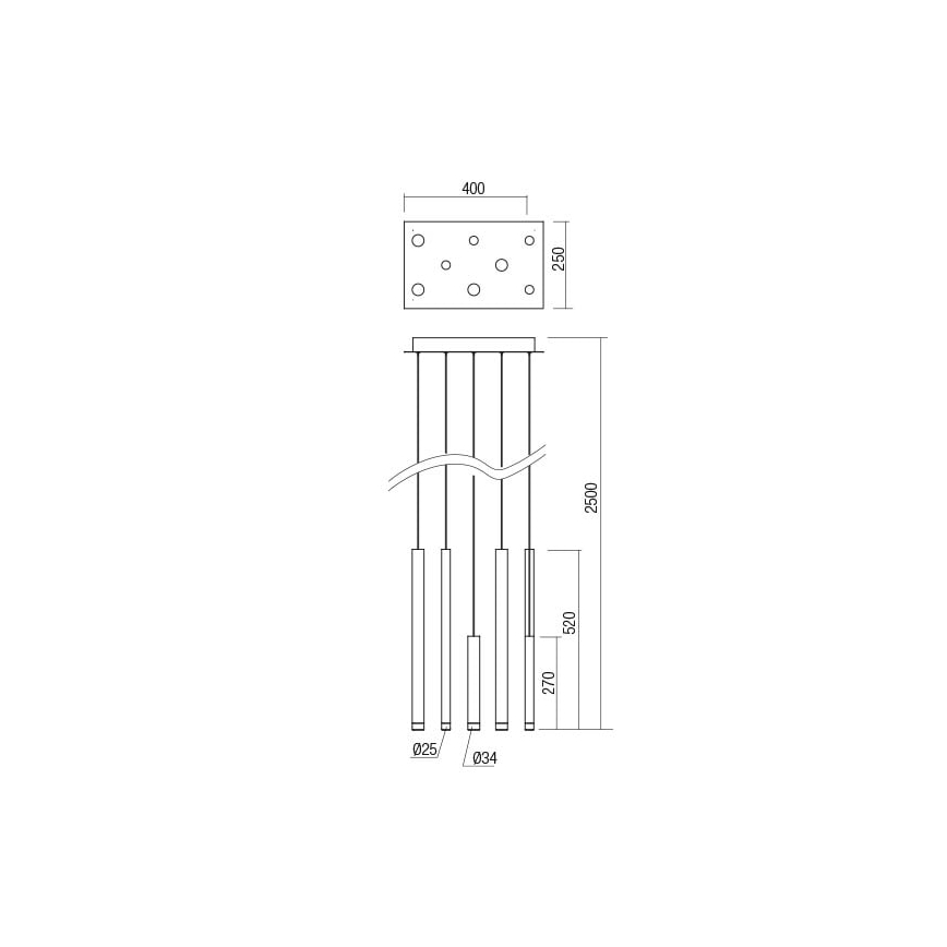 Redo 01-2046 - Lampadario LED a sospensione con filo MADISON 8xLED/4W/230V oro