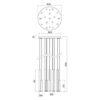 Redo 01-2058 - Lampadario LED a sospensione con filo MADISON 16xLED/4W/230V oro