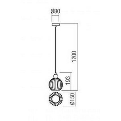Redo 01-2064 - Lampadario sospeso a cavo PLUMEN 1xE14/42W/230V Ø 15 cm, rame