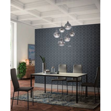 Redo 01-2069 - Lampadario a sospensione con filo PLUMEN 6xE14/42W/230V grigio