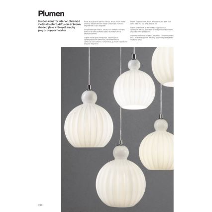 Redo 01-2069 - Lampadario a sospensione con filo PLUMEN 6xE14/42W/230V grigio