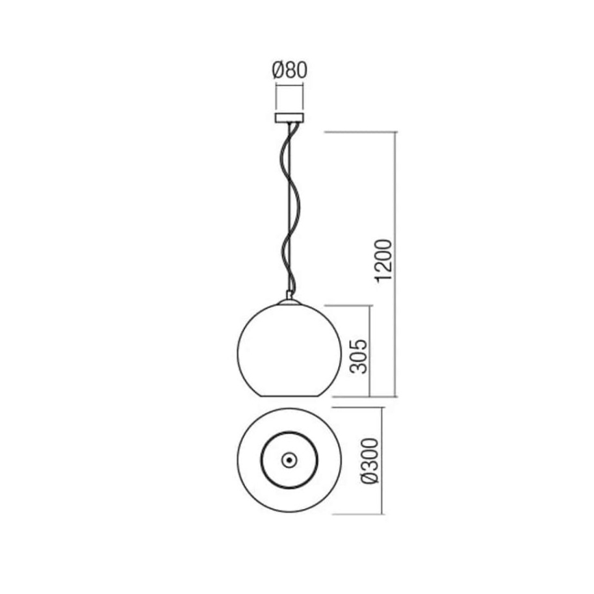 Redo 01-2076 - Lampadario a sospensione con filo BOWL 1xE27/42W/230V diametro 30 cm rame