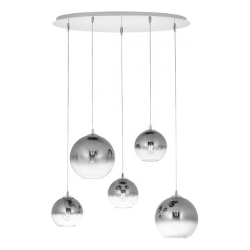 Redo 01-2079 - Lampadario a sospensione con filo BOWL 5xE27/42W/230V fumé