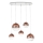 Redo 01-2080 - Lampadario a sospensione con filo BOWL 5xE27/42W/230V rame