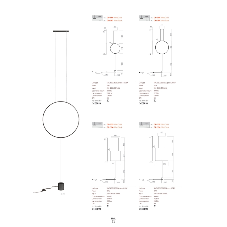 Redo 01-2134 - Lampada LED da terra SLICK LED/28W/230V nero