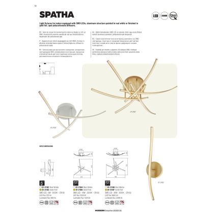 Redo 01-2184 - Plafoniera LED SPATHA 3xLED/6W/230V 3000K bianco