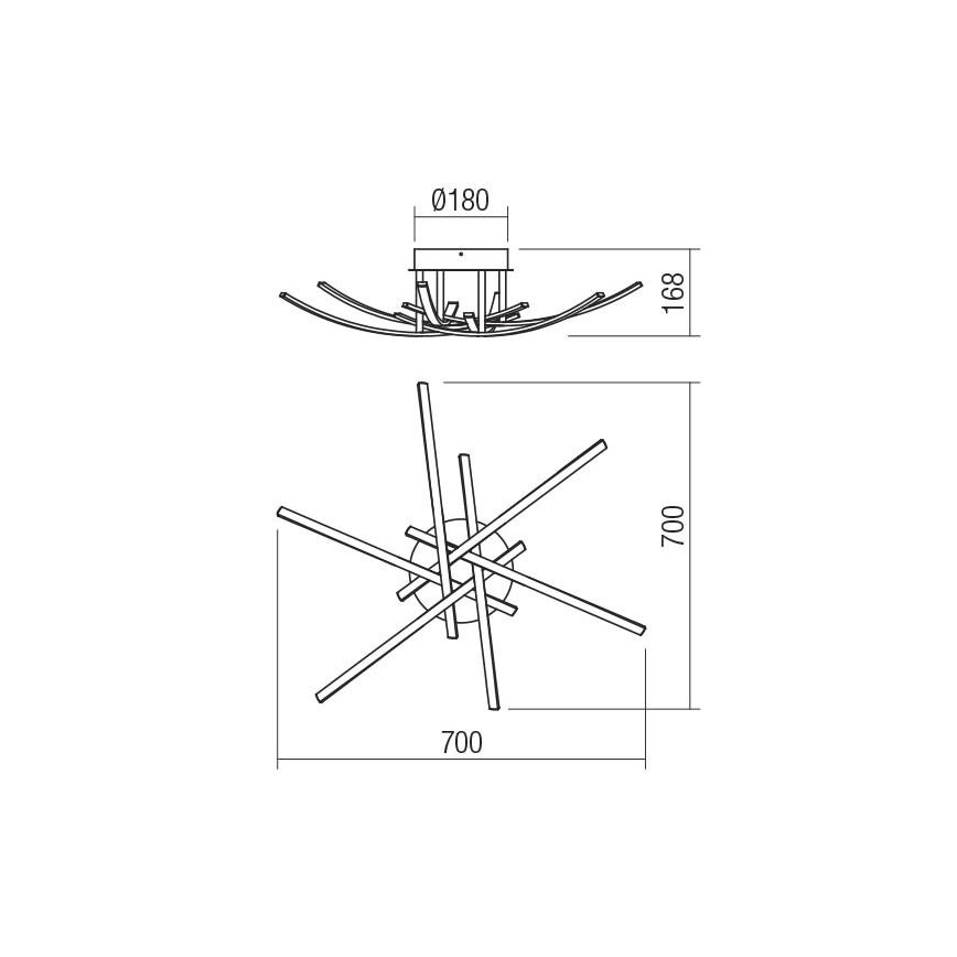 Redo 01-2187 - Plafoniera LED SPATHA 6xLED/6W/230V 3000K oro
