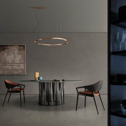 Redo 01-2209 - Lampadario LED a sospensione con filo UNION LED/68W/230V CRI 90 3000K diametro 120 cm oro