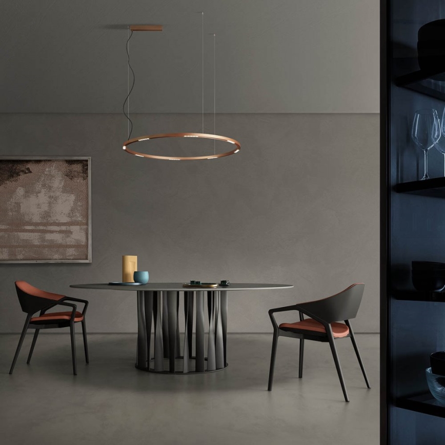 Redo 01-2209 - Lampadario LED a sospensione con filo UNION LED/68W/230V CRI 90 3000K diametro 120 cm oro