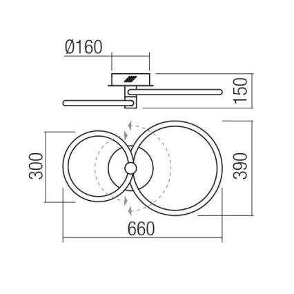 Redo 01-2222 - Plafoniera LED dimmerabile SPELL LED/32W/230V cromo lucido
