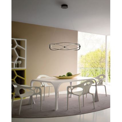 Redo 01-2254 - Lampadario a sospensione con filo LED dimmerabile QUARK LED/54W/230V 3000K diametro 80 cm nero