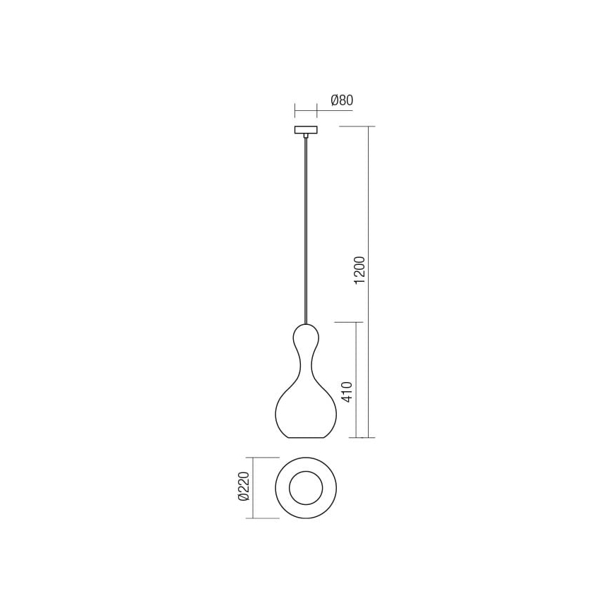 Redo 01-2260 - Lampadario a sospensione con filo LOB 1xE27/42W/230V diametro 22 cm rame