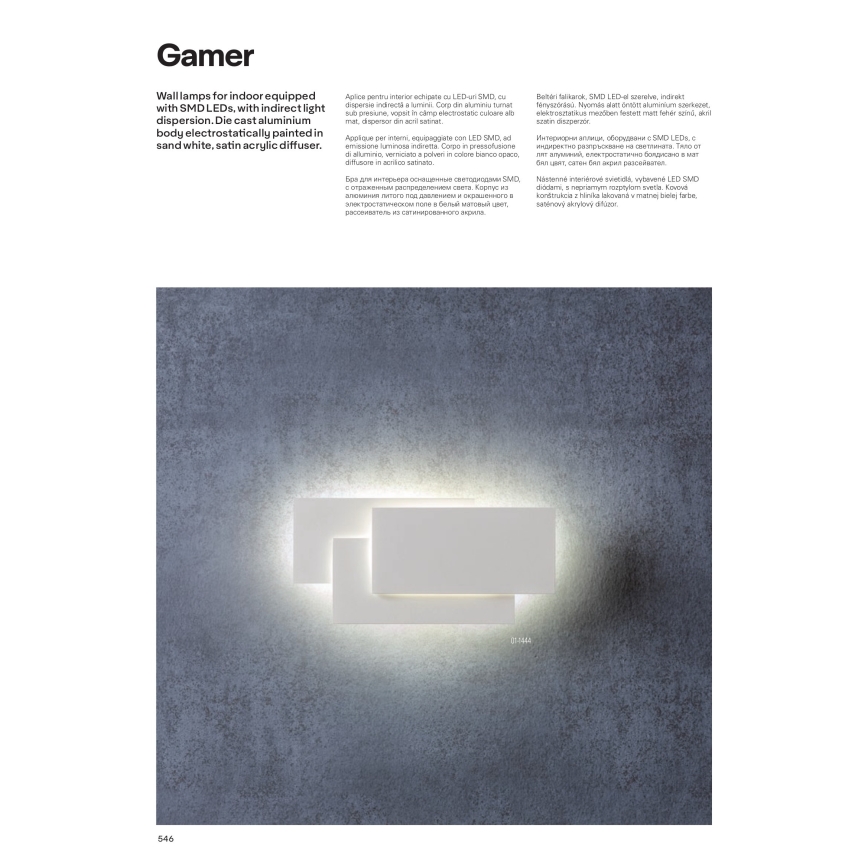 Redo 01-2297 - Lampada da parete LED GAMER LED/36W/230V bianca