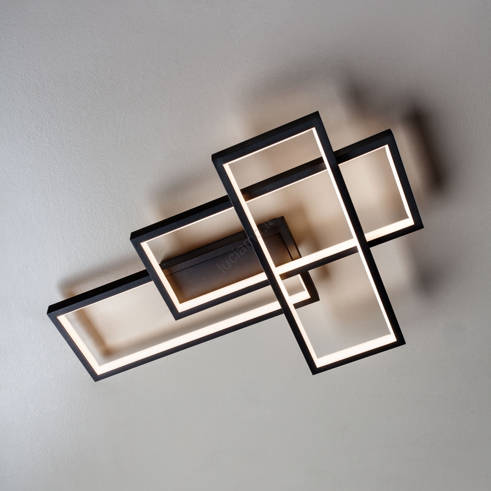 Lindby Coria Plafoniera In Tessuto Nero, Design Moderno Con Dimmer, 40 Cm, Per Soggiorno E Sala Da Pranzo