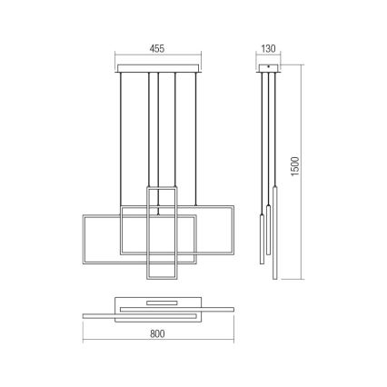 Redo 01-2314 - Lampadario dimmerabile sospeso a cavo PLANA LED/60W/230V dorato