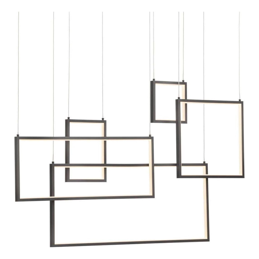 Redo 01-2318 - Lampadario a sospensione con filo LED dimmerabile PLANA LED/80W/230V nero