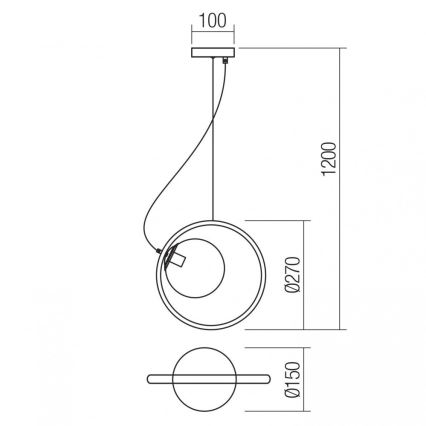 Redo 01-2319 - Lampadario a sospensione con filo KLEIDI 1xE14/28W/230V diametro 27 cm marrone