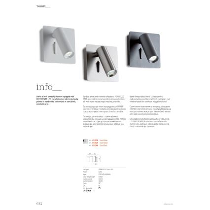 Redo 01-2340 - Luce Spot da parete a LED TOMIX LED/3,2W/230V nero