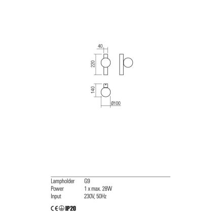 Redo 01-2373 - Applique GOJI 1xG9/28W/230V nero