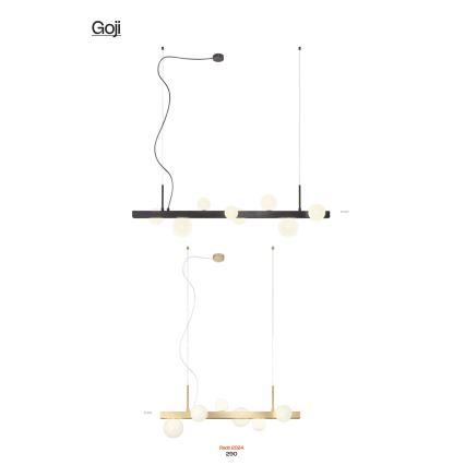 Redo 01-2374 - Lampadario a sospensione con filo GOJI 6xG9/28W/230V oro