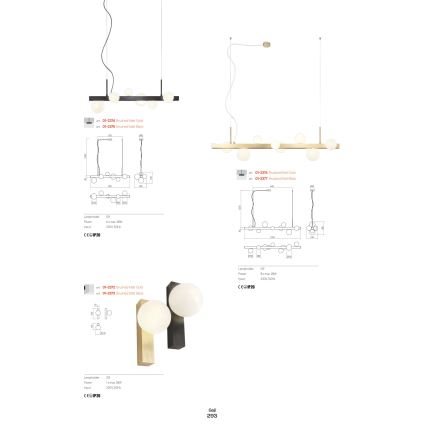 Redo 01-2374 - Lampadario a sospensione con filo GOJI 6xG9/28W/230V oro