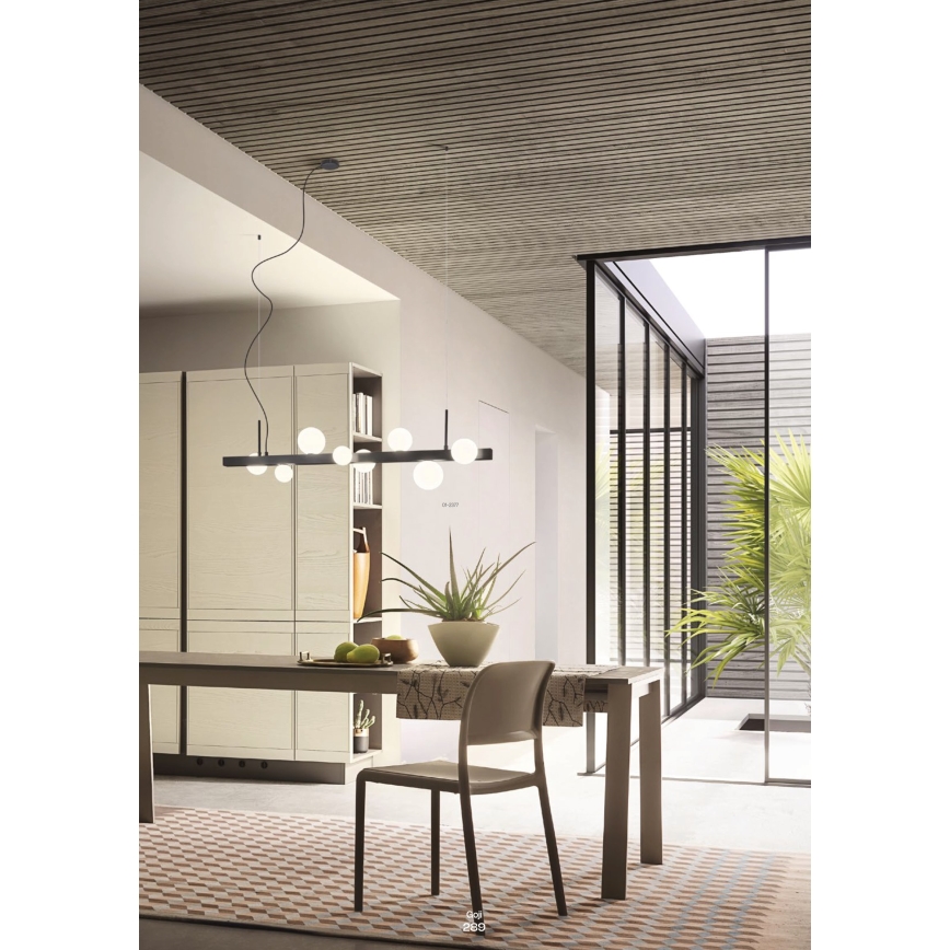 Redo 01-2375 - Lampadario a sospensione con filo GOJI 6xG9/28W/230V nero