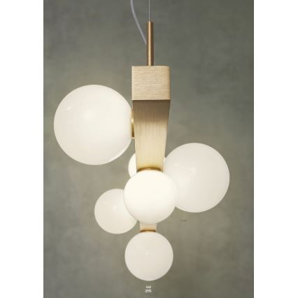 Redo 01-2376 - Lampadario a sospensione con filo GOJI 8xG9/28W/230V oro