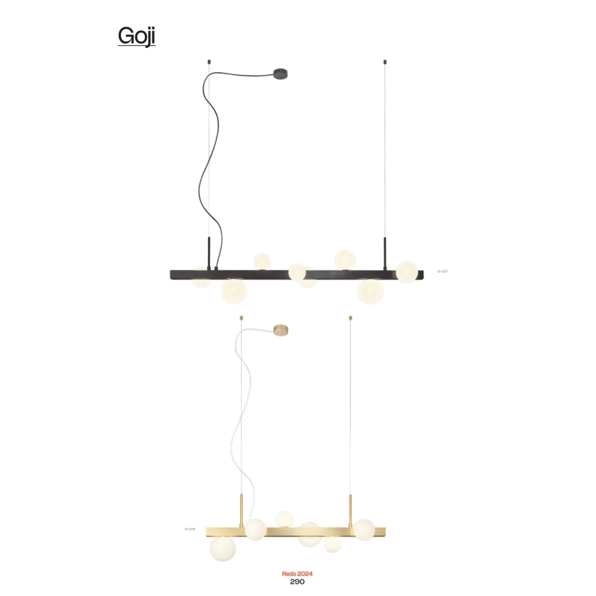 Redo 01-2376 - Lampadario a sospensione con filo GOJI 8xG9/28W/230V oro