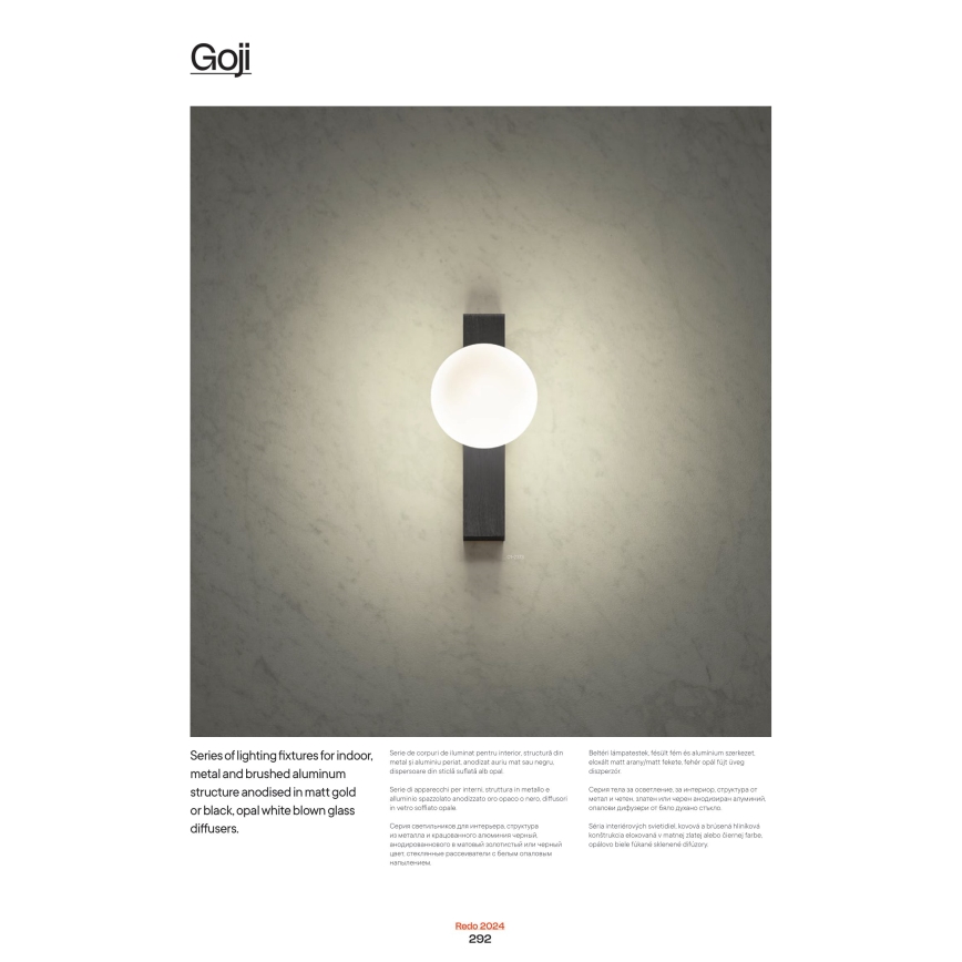 Redo 01-2376 - Lampadario a sospensione con filo GOJI 8xG9/28W/230V oro