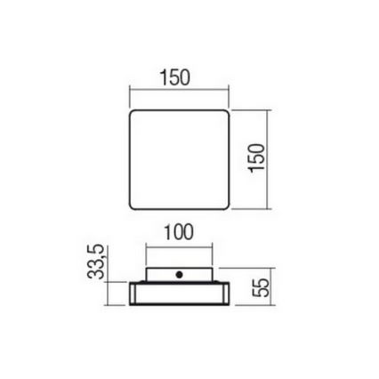 Redo 01-2384 - Applique da parete LED TABLET LED/11W/230V 3000K CRI 90 nero