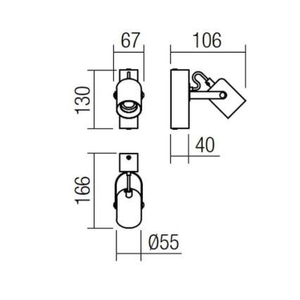 Redo 01-2415 - Applique TAFFI 1xE27/42W/230V nero/faggio