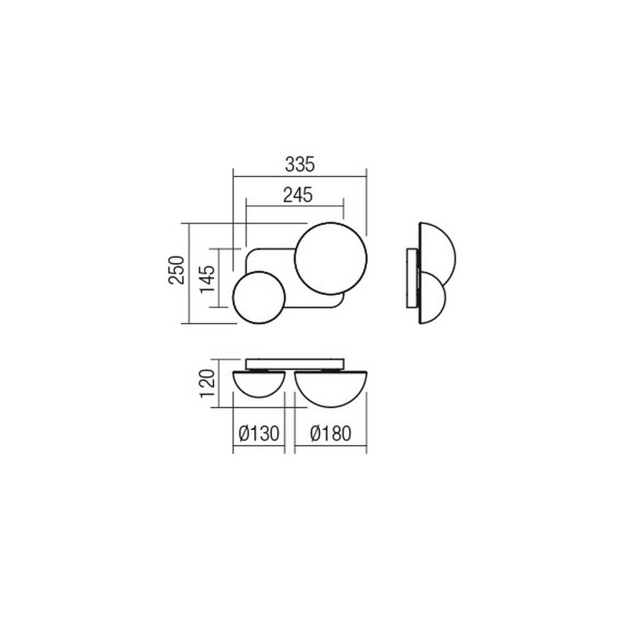 Redo 01-2471 - Applique da parete LUMIEN 2xG9/10W/230V dorato/bianco