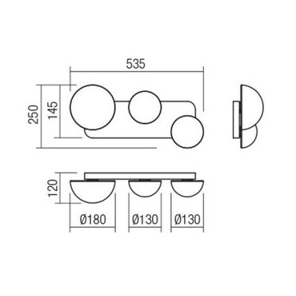 Redo 01-2472 - Applique LUMIEN 3xG9/10W/230V oro/bianco