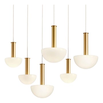 Redo 01-2476 - Lampadario a sospensione su cavo LUMIEN 6xG9/10W/230V oro/bianco