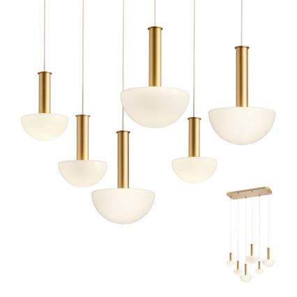 Redo 01-2476 - Lampadario a sospensione su cavo LUMIEN 6xG9/10W/230V oro/bianco