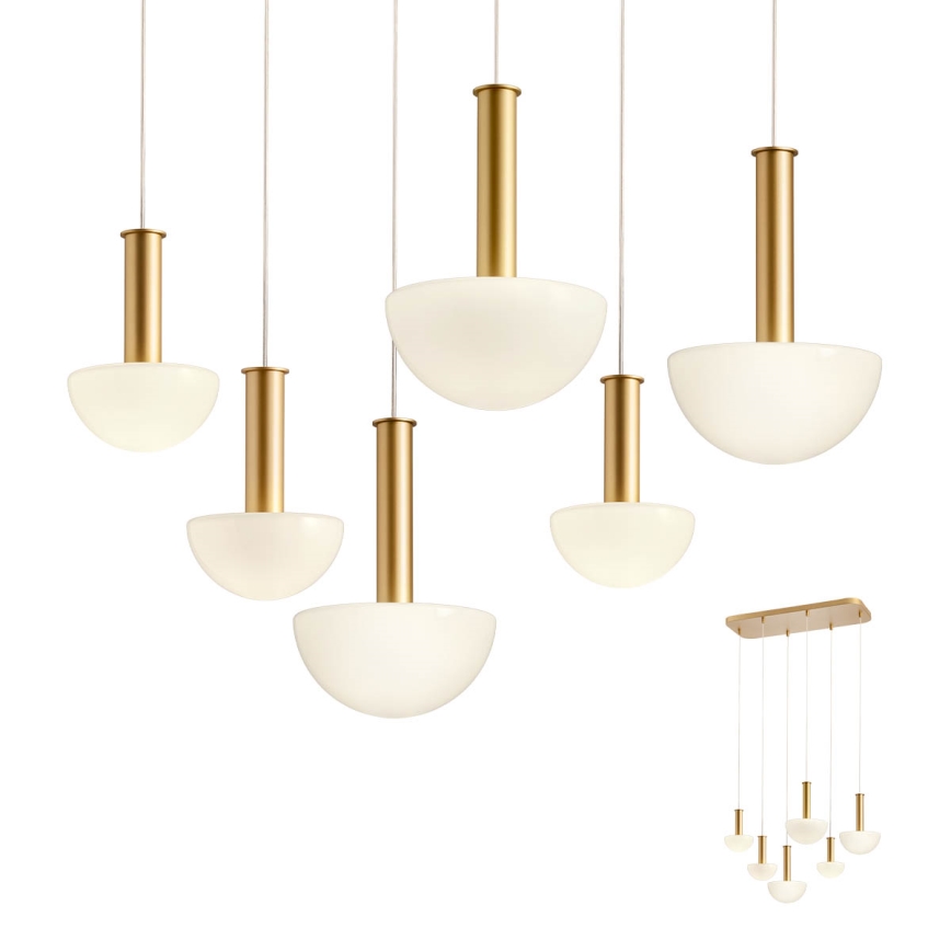 Redo 01-2476 - Lampadario a sospensione su cavo LUMIEN 6xG9/10W/230V oro/bianco