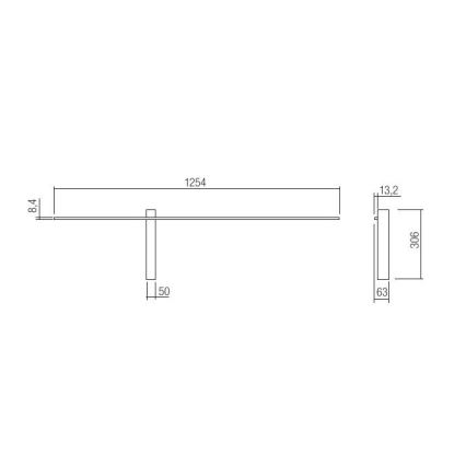 Redo 01-2480 - Applique LED TANGENT, 14W, 230V, 3000K, 125,4 cm, nero