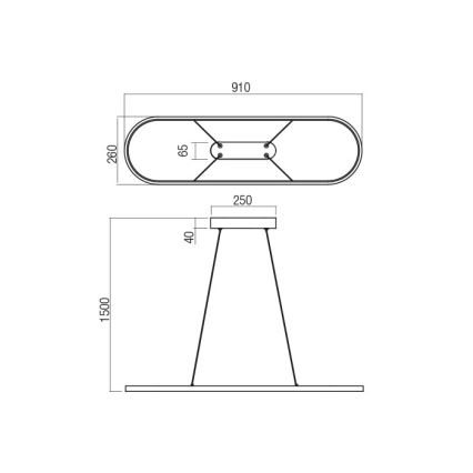 Redo 01-2523 - Lampadario a sospensione con filo LED dimmerabile LAP LED/32W/230V CRI 90 bianco