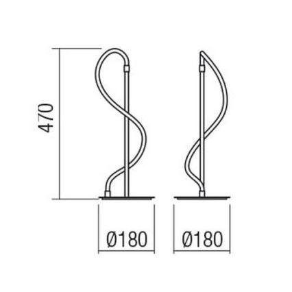 Redo 01-2530 - Lampada da tavolo dimmerabile a LED CORRAL LED/12W/230V nero