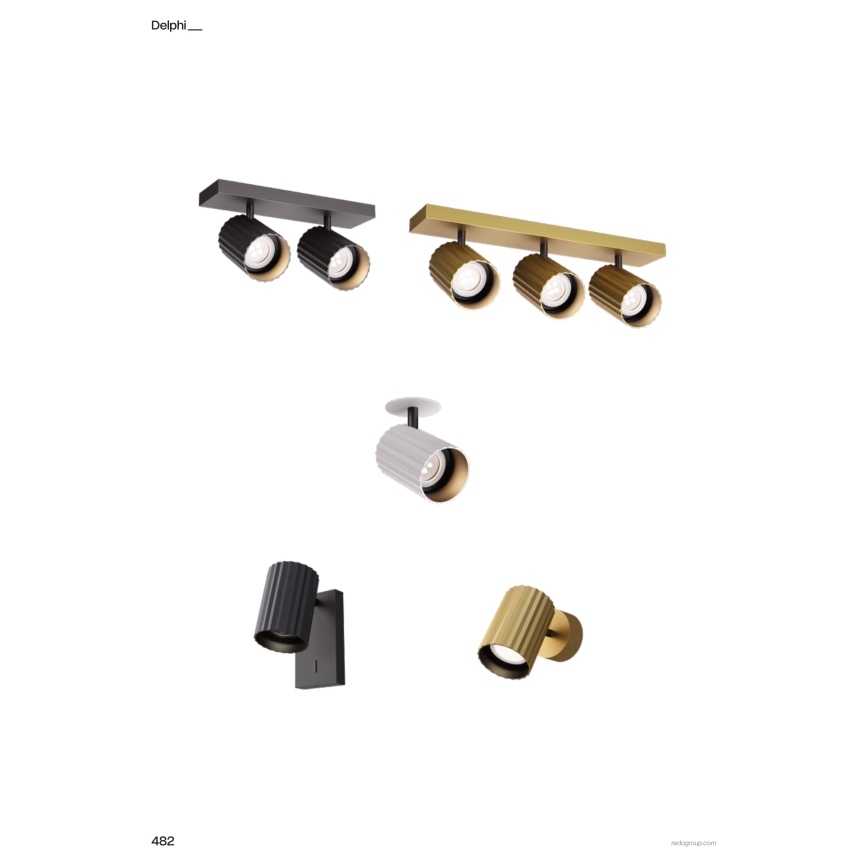 Redo 01-2549 - Faretto da parete orientabile DELPHI 1xGU10/7W/230V nero